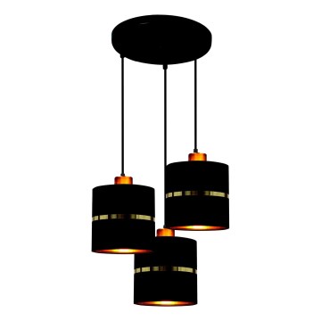 Candelabro suspenso ASSAM 3xE27/60W/230V preto