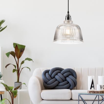 Candelabro suspenso ASTA 1xE27/60W/230V cromado brilhante