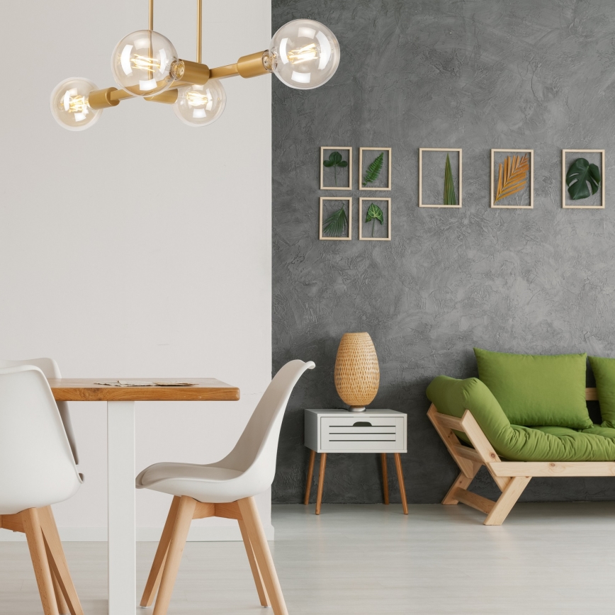 Candelabro suspenso ASTRID 4xE27/60W/230V dourado