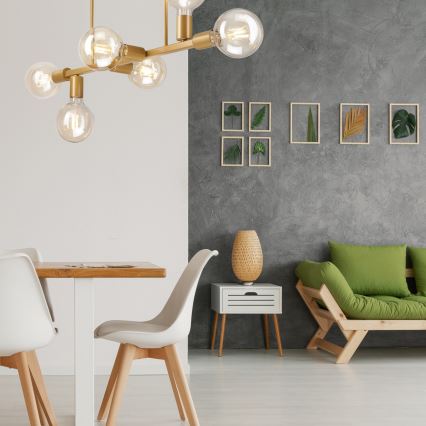 Candelabro suspenso ASTRID 6xE27/60W/230V dourado