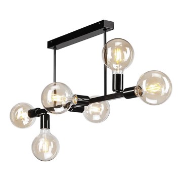 Candelabro suspenso ASTRID 6xE27/60W/230V preto