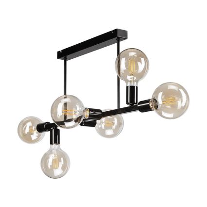 Candelabro suspenso ASTRID 6xE27/60W/230V preto