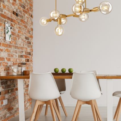 Candelabro suspenso ASTRID 8xE27/60W/230V dourado