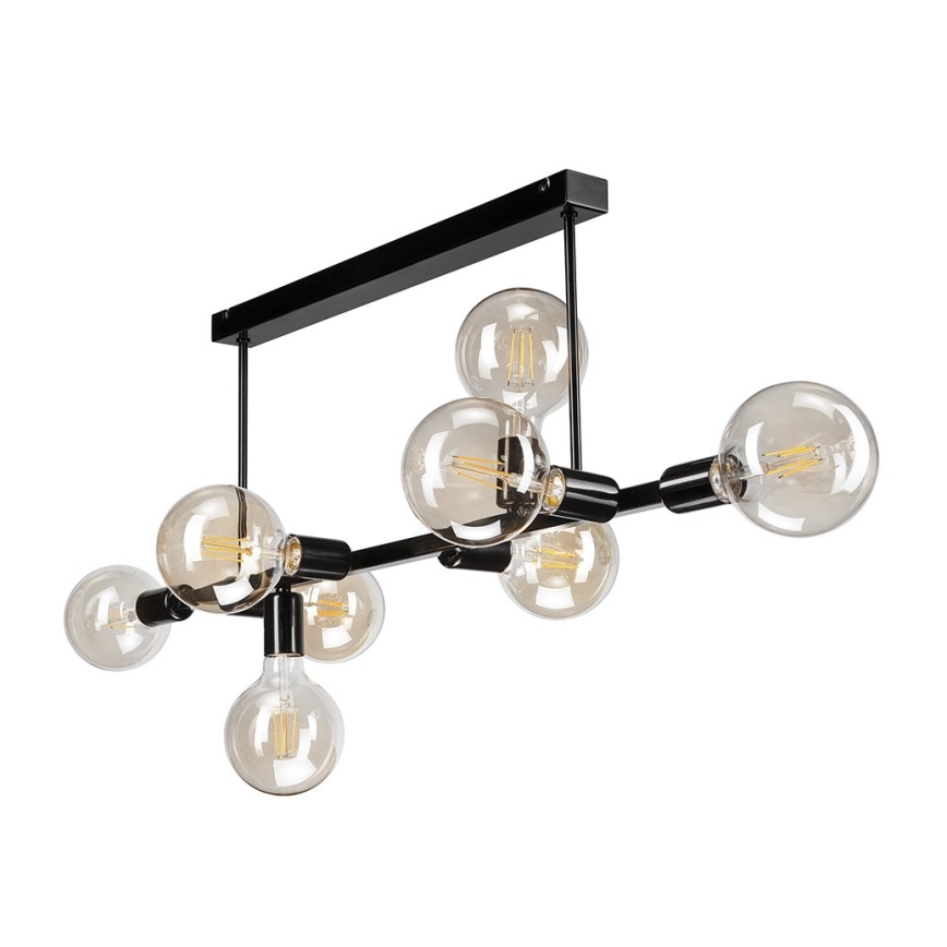 Candelabro suspenso ASTRID 8xE27/60W/230V preto