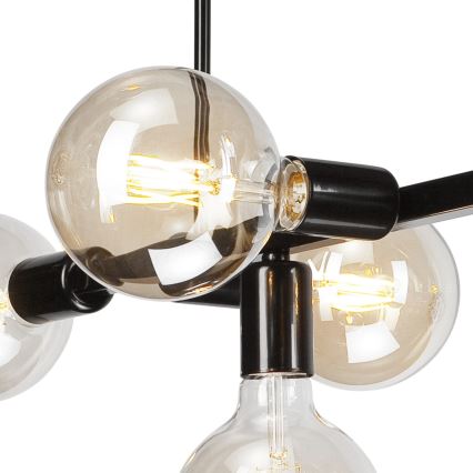 Candelabro suspenso ASTRID 8xE27/60W/230V preto