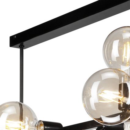 Candelabro suspenso ASTRID 8xE27/60W/230V preto