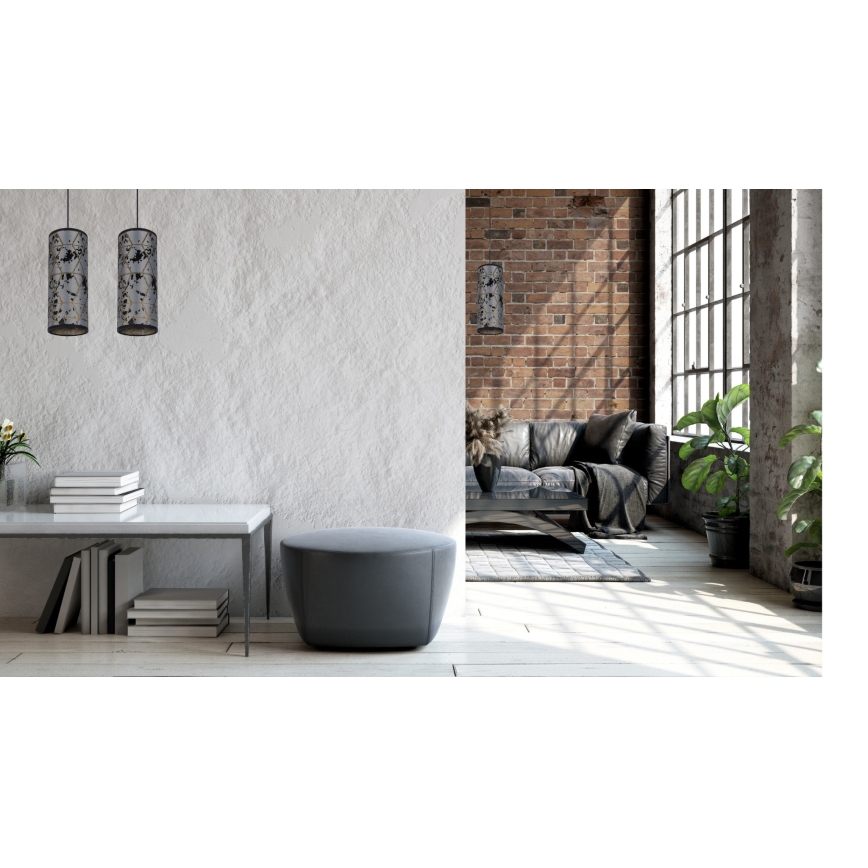 Candelabro suspenso AVALO 2xE27/60W/230V cinzento/preto