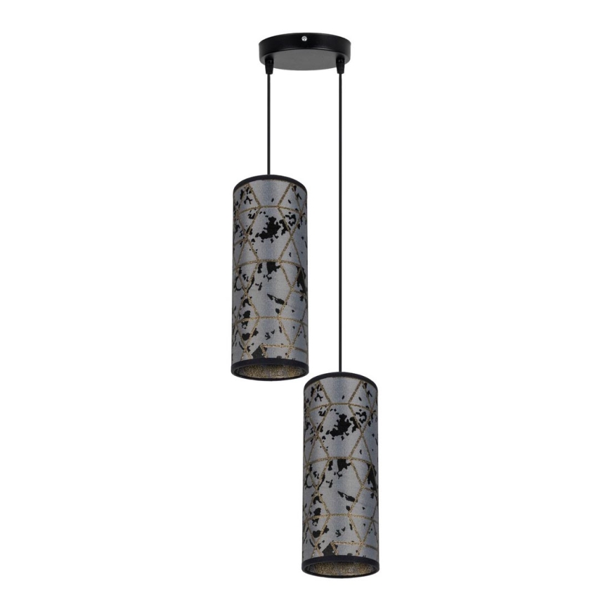 Candelabro suspenso AVALO 2xE27/60W/230V diâmetro 20 cm cinzento/preto