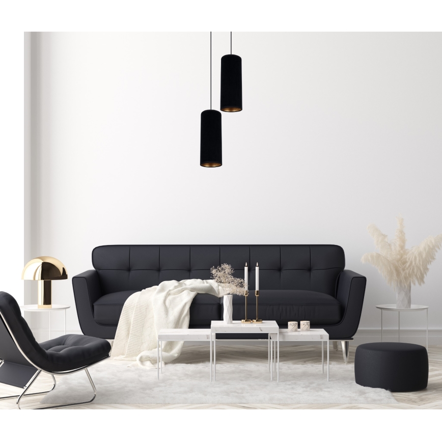 Candelabro suspenso AVALO 2xE27/60W/230V diâmetro 20 cm preto