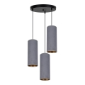 Candelabro suspenso AVALO 3xE27/60W/230V diâmetro 35 cm cinzento