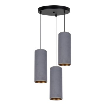 Candelabro suspenso AVALO 3xE27/60W/230V diâmetro 35 cm cinzento