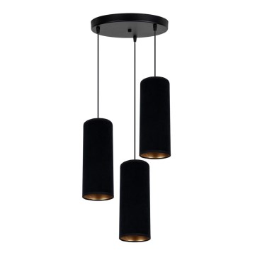 Candelabro suspenso AVALO 3xE27/60W/230V diâmetro 35 cm preto