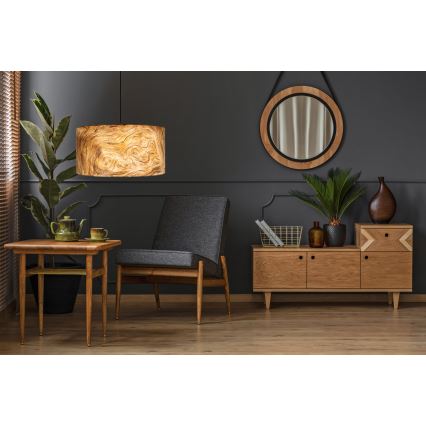 Candelabro suspenso AXEL 1xE27/60W/230V bege/castanho d. 40cm