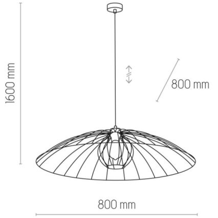 Candelabro suspenso BARBELLA 1xE27/60W/230V diâmetro 80 cm