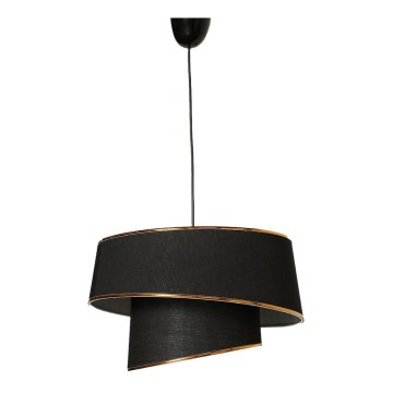 Candelabro suspenso BARETTE 1xE27/60W/230V preto/cobre
