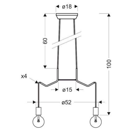 Candelabro suspenso BASSO 4xE27/40W/230V branco