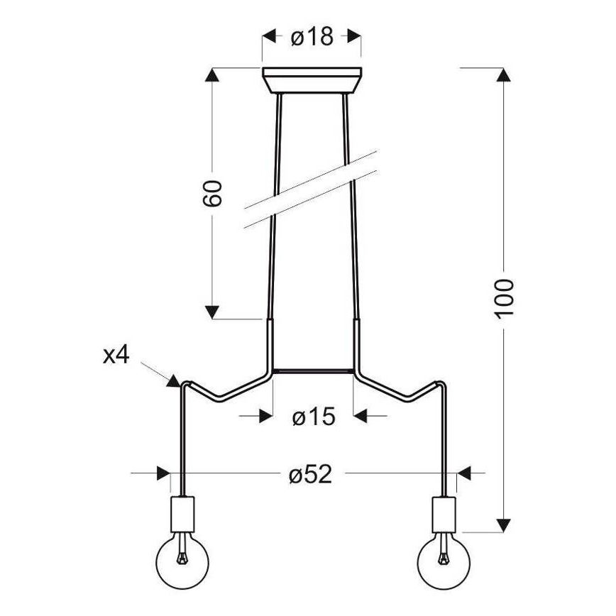 Candelabro suspenso BASSO 4xE27/40W/230V branco