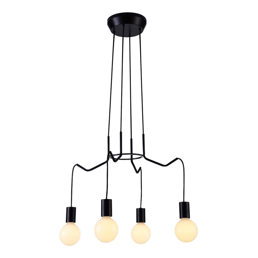Candelabro suspenso BASSO 4xE27/40W/230V preto