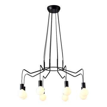 Candelabro suspenso BASSO 8xE27/40W/230V preto