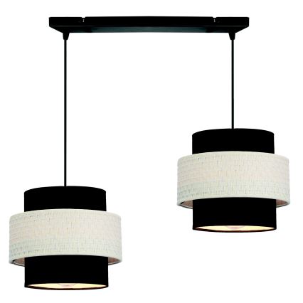 Candelabro suspenso BENTA 2xE27/40W/230V preto/creme