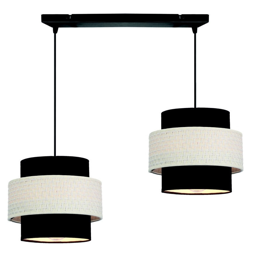Candelabro suspenso BENTA 2xE27/40W/230V preto/creme