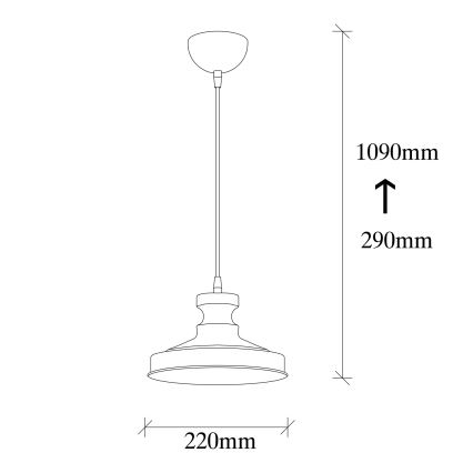 Candelabro suspenso BERCESTE 1xE27/40W/230V preto