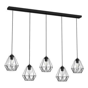 Candelabro suspenso BERGEN 5xE27/60W/230V preto