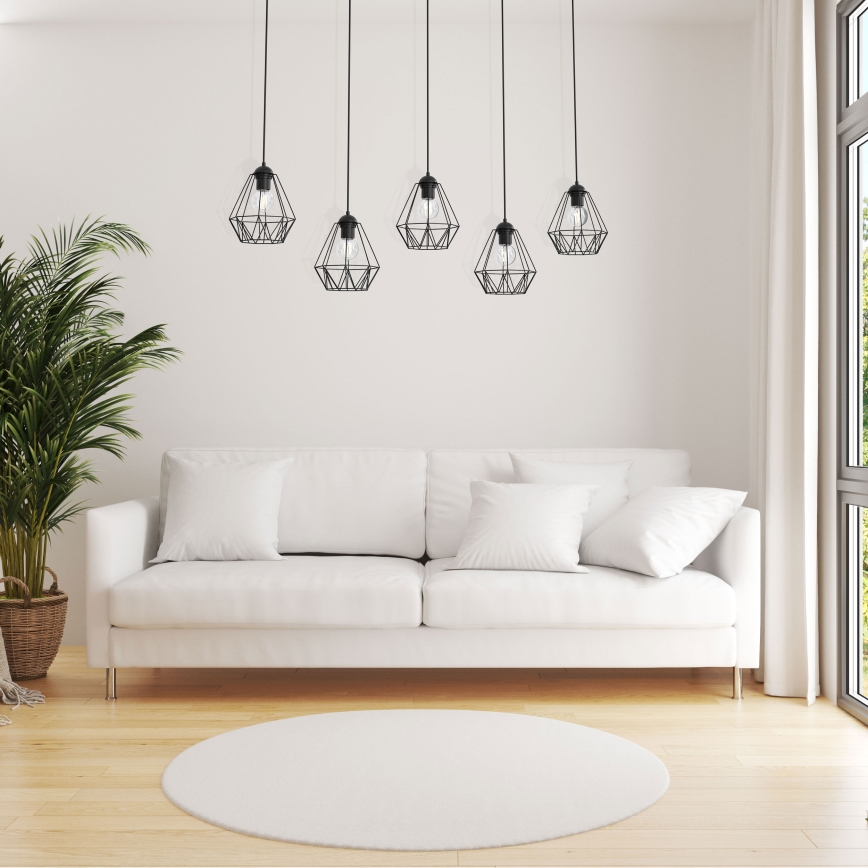 Candelabro suspenso BERGEN 5xE27/60W/230V preto