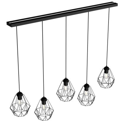 Candelabro suspenso BERGEN 5xE27/60W/230V preto