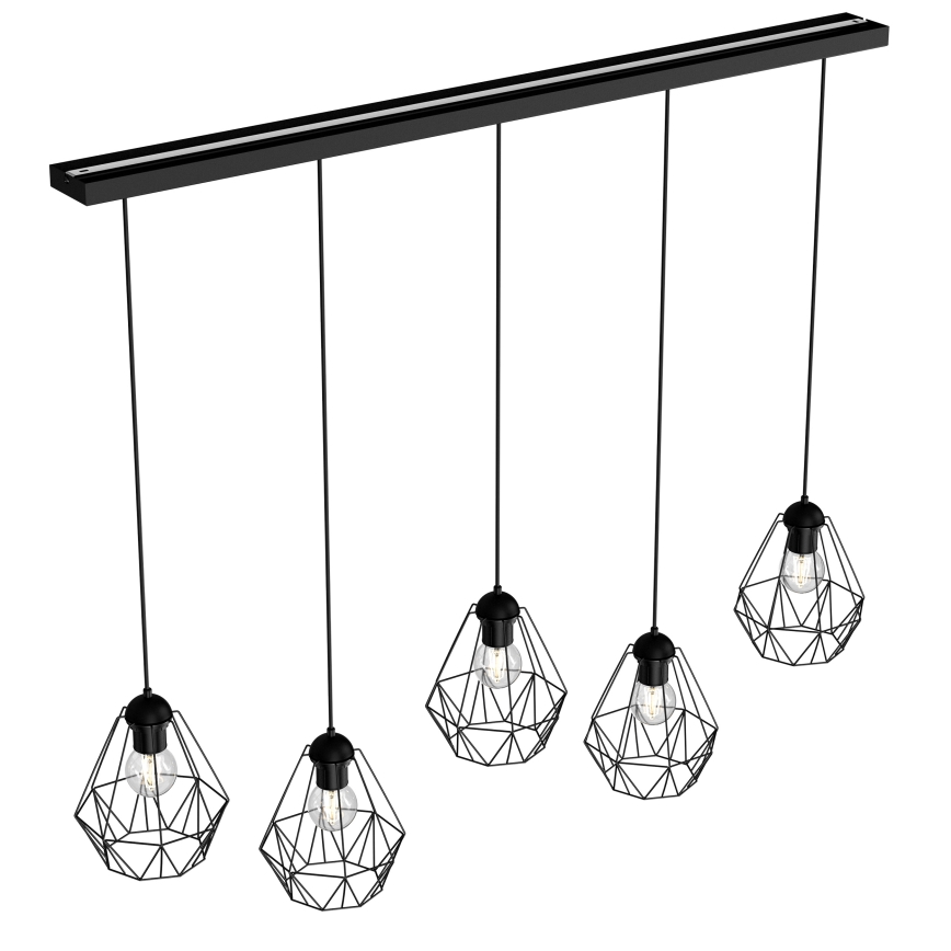Candelabro suspenso BERGEN 5xE27/60W/230V preto