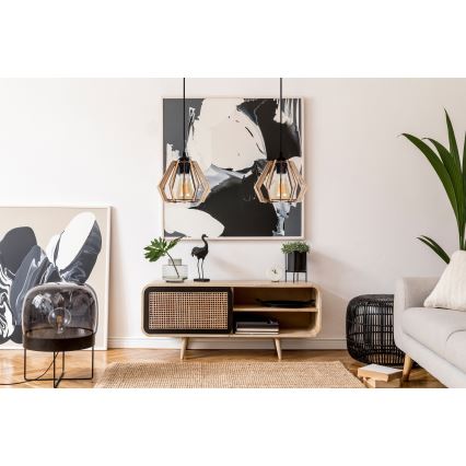 Candelabro suspenso BERGO 2xE27/60W/230V preto