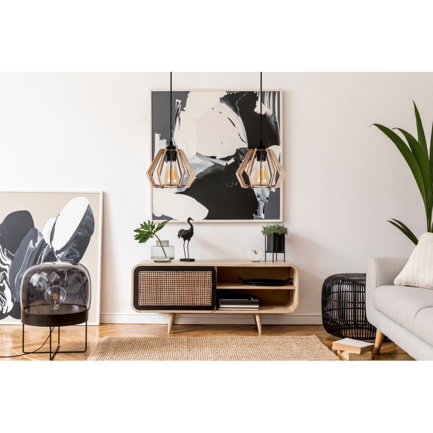 Candelabro suspenso BERGO 2xE27/60W/230V preto