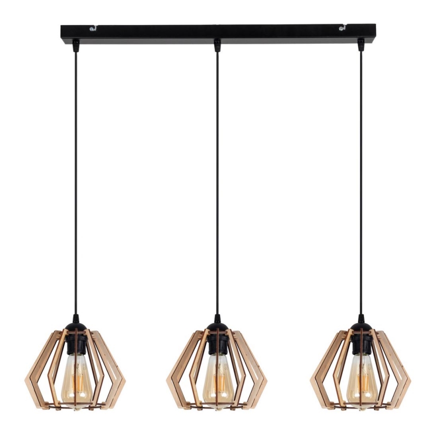 Candelabro suspenso BERGO 3xE27/60W/230V preto