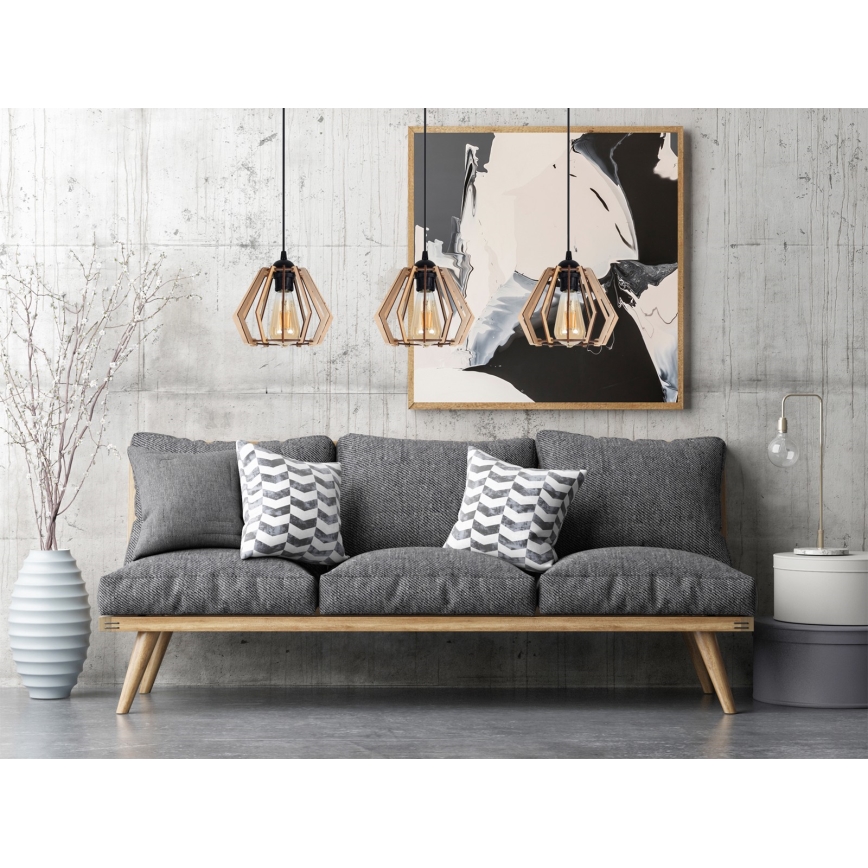 Candelabro suspenso BERGO 3xE27/60W/230V preto