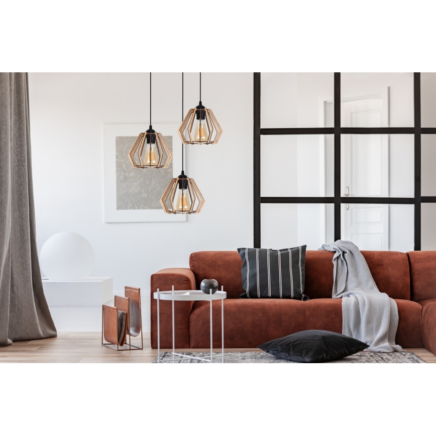Candelabro suspenso BERGO 3xE27/60W/230V preto
