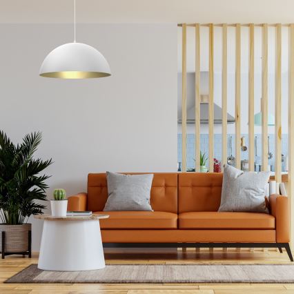 Candelabro suspenso BETA 1xE27/60W/230V d. 45 cm branco