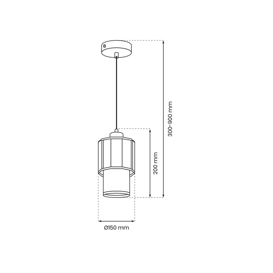 Candelabro suspenso BLANCO 1xE27/60W/230V branco