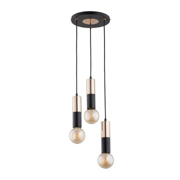 Candelabro suspenso BOLID 3xE27/60W/230V dourado/preto