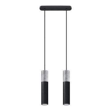 Candelabro suspenso BORGIO 2xGU10/40W/230V betão/metal preto