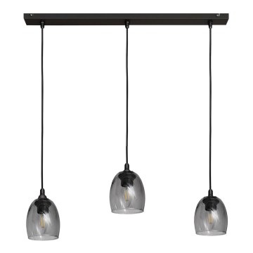 Candelabro suspenso BRILLANT 3xE27/15W/230V cinzento