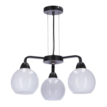 Candelabro suspenso CALDERA 3xE27/60W/230V preto