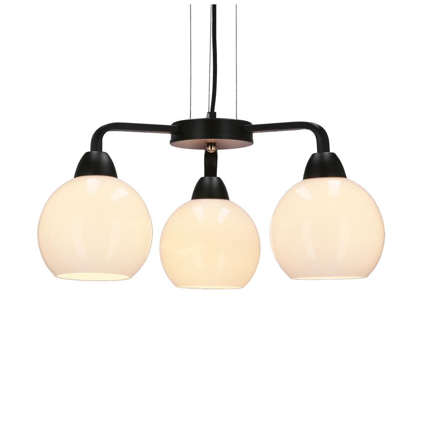 Candelabro suspenso CALDERA 3xE27/60W/230V preto