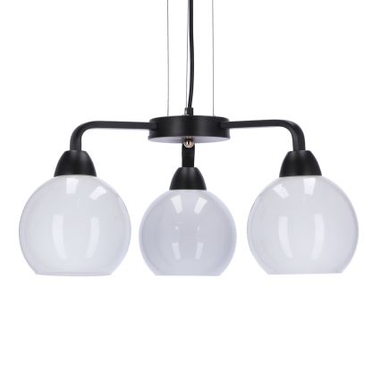 Candelabro suspenso CALDERA 3xE27/60W/230V preto