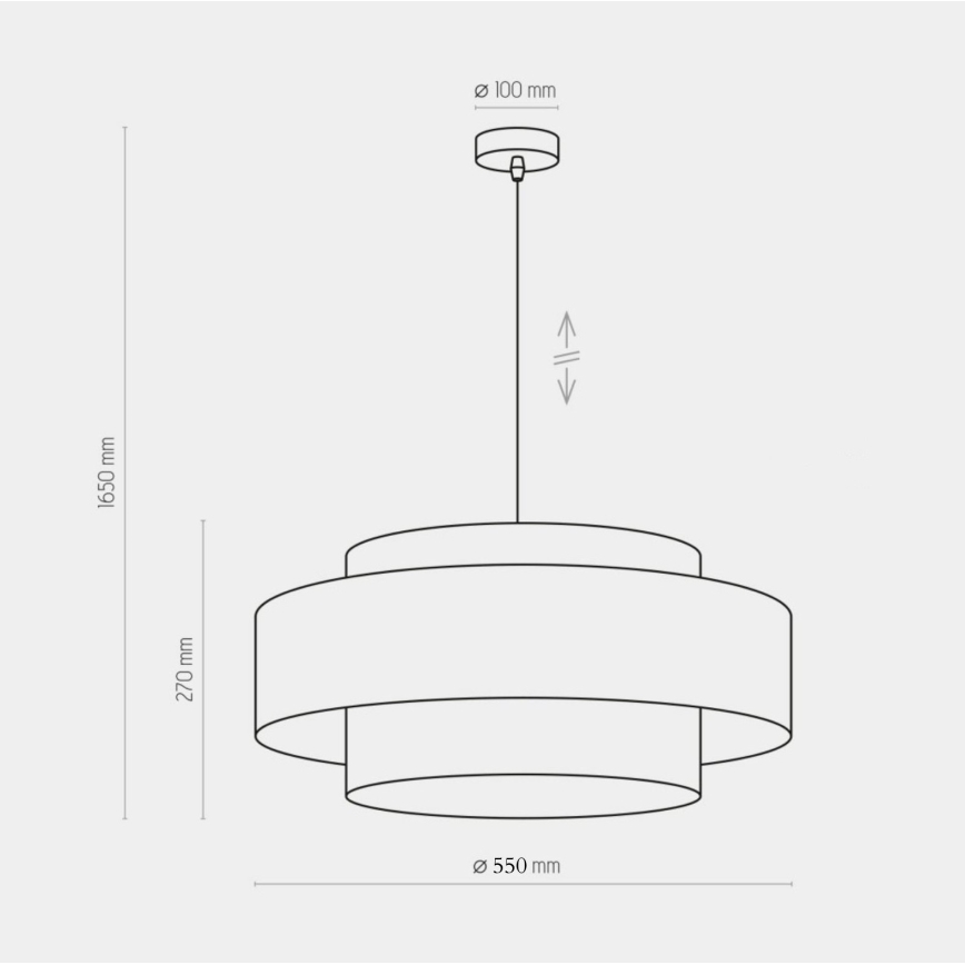 Candelabro suspenso CALISTO 1xE27/25W/230V dourado/preto