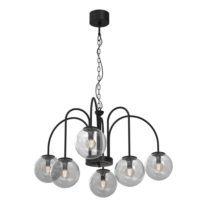 Candelabro suspenso CAMBRIDGE 6xE14/60W/230V preto