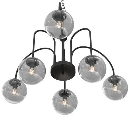 Candelabro suspenso CAMBRIDGE 6xE14/60W/230V preto