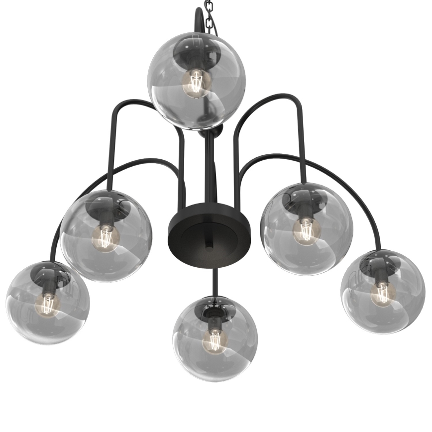 Candelabro suspenso CAMBRIDGE 6xE14/60W/230V preto