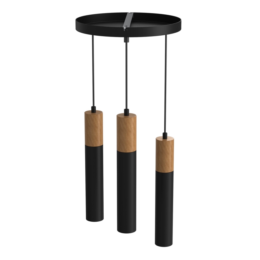 Candelabro suspenso CASSA 3xGU10/60W/230V preto redondo