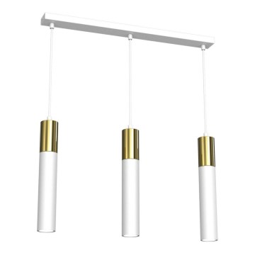 Candelabro suspenso CASSA 3xGU10/8W/230V branco/dourado
