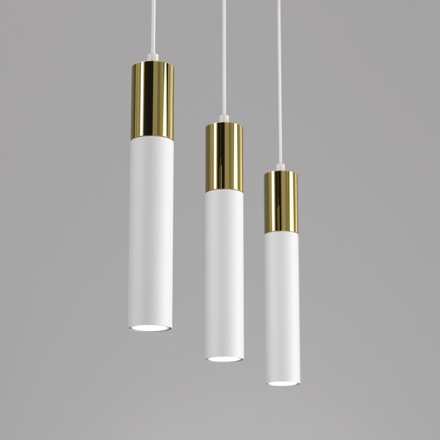 Candelabro suspenso CASSA 3xGU10/8W/230V branco/dourado